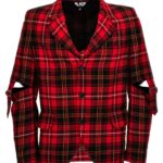 Check single-breasted blazer COMME DES GARCONS BLACK Red