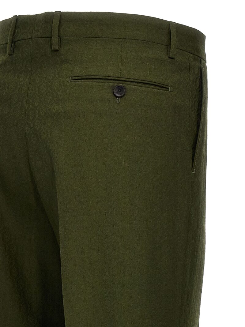 Jacquard wool pants 99% wool 1% elastane ETRO Green