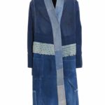 'Denim Mixed Long’ coat GREG LAUREN Blue