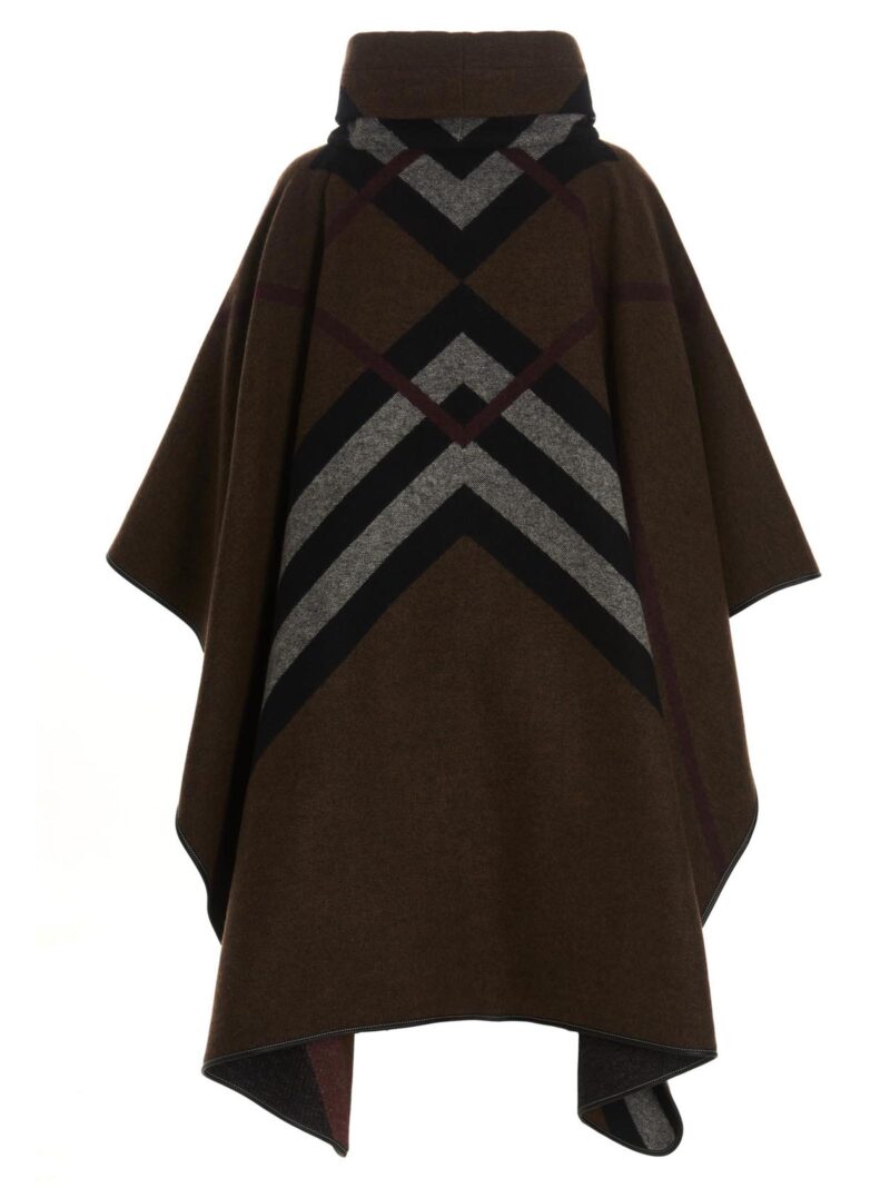 'Wootton' poncho 8058151DARKBIRCHBROWN BURBERRY Brown