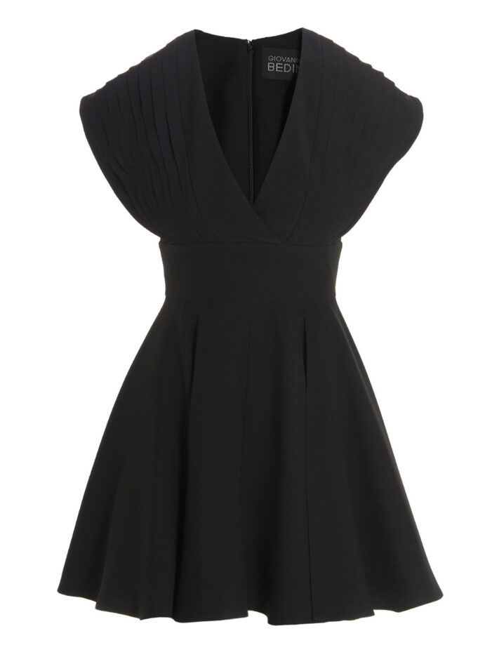 Plisse detail mini dress GIOVANNI BEDIN Black