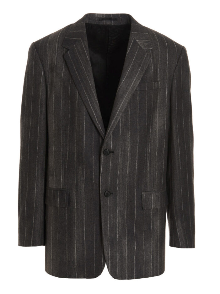 'Croc Pinstripe' blazer jacket VERSACE Gray