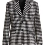 Tweed wool blazer jacket VERSACE White/Black