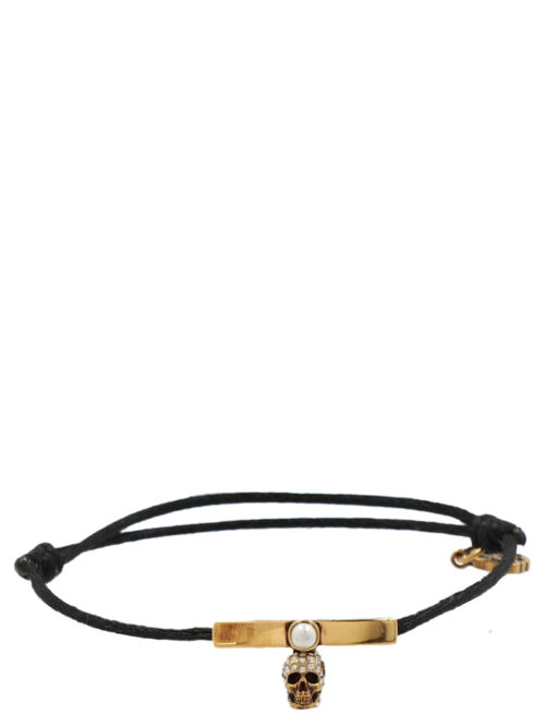 'Pearl N Skull Bikini' bracelet ALEXANDER MCQUEEN Black