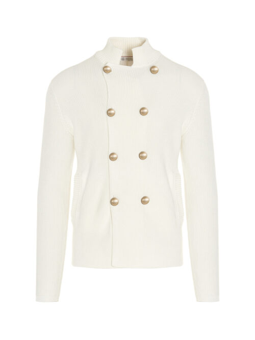 Double breast cardigan BRUNELLO CUCINELLI White