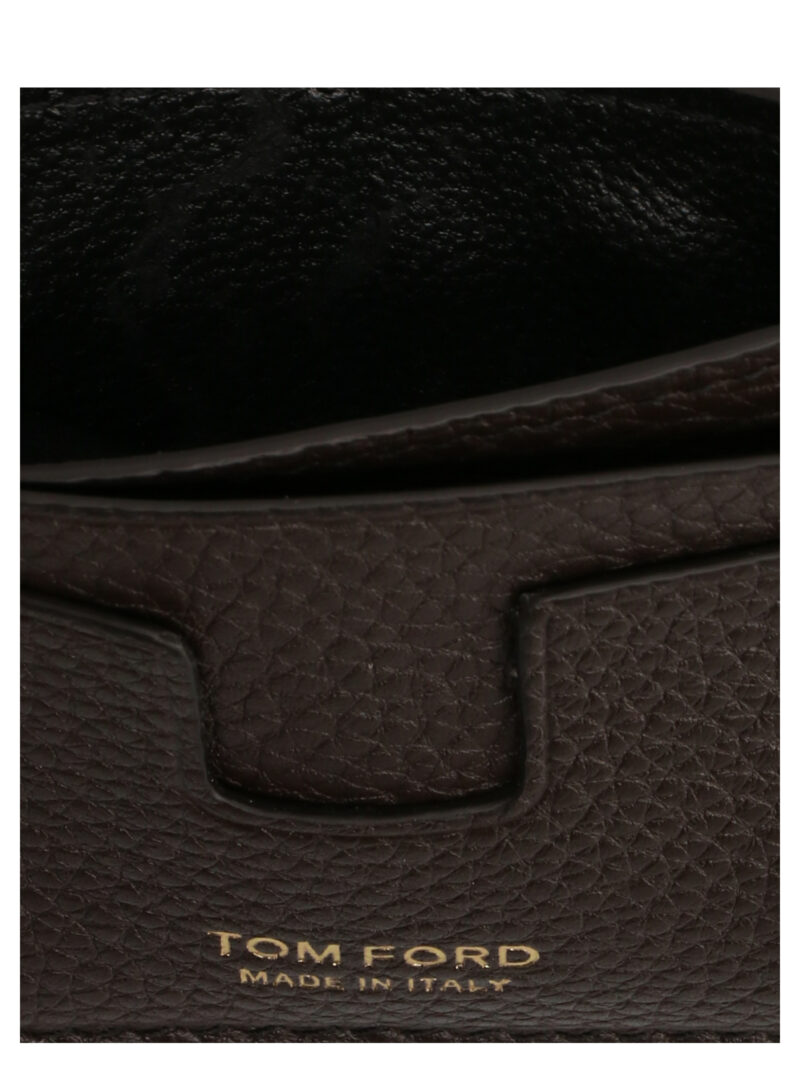 Logo print card holder Man TOM FORD Brown