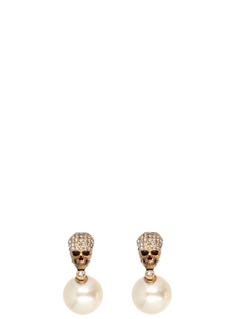 'Pearl N Skull' earrings ALEXANDER MCQUEEN Gold