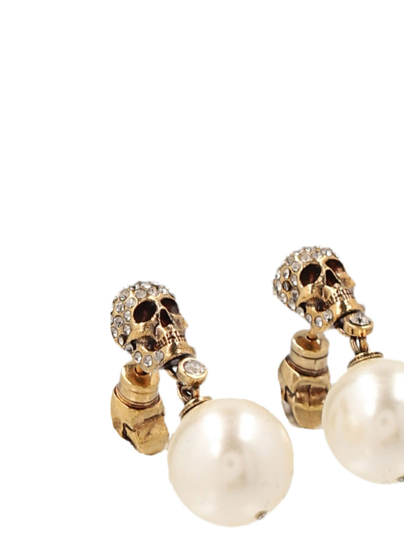 'Pearl N Skull' earrings Woman ALEXANDER MCQUEEN Gold