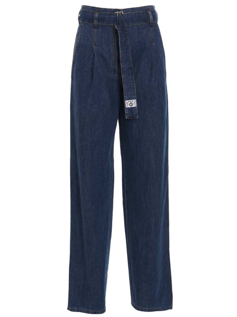 Jeans with front pleats PHILOSOPHY Blue