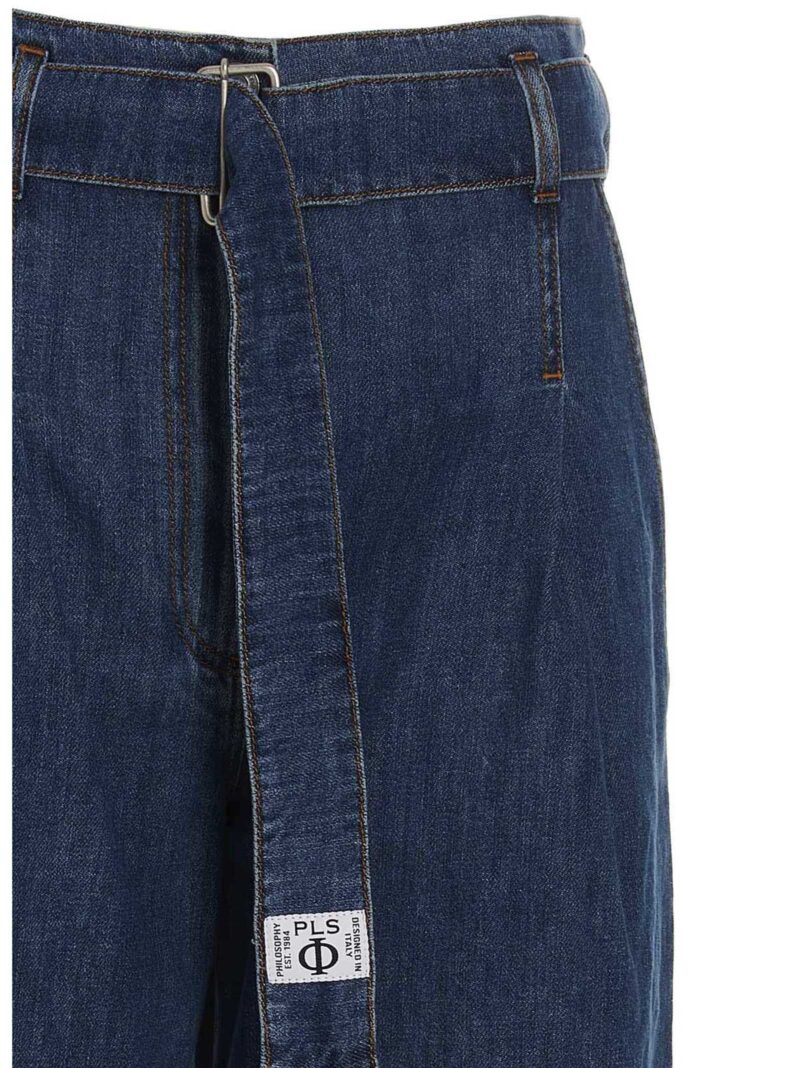 Jeans with front pleats Woman PHILOSOPHY Blue