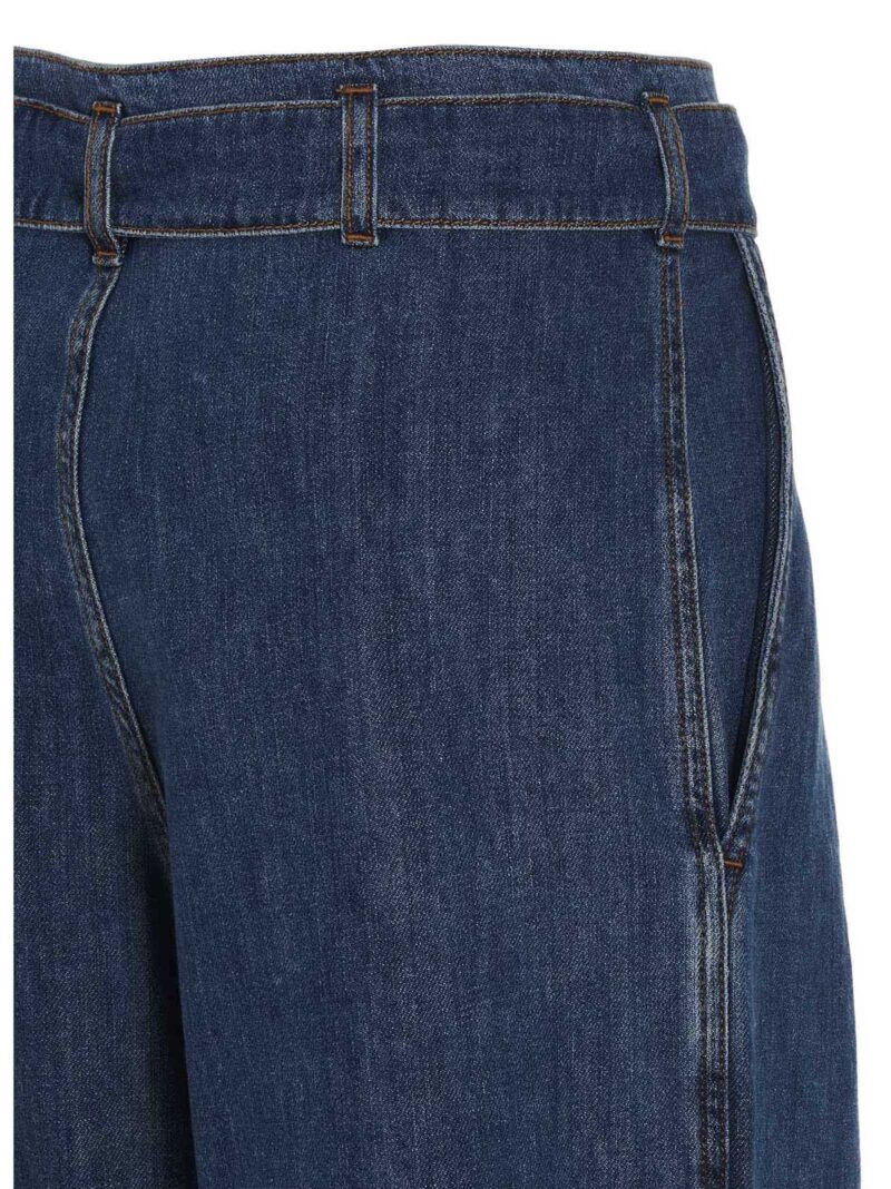 Jeans with front pleats 100% cotton PHILOSOPHY Blue