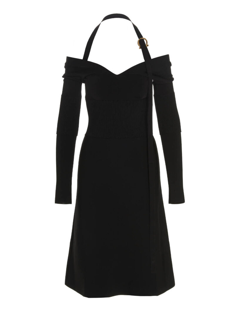 'Gancini' buckle dress FERRAGAMO Black