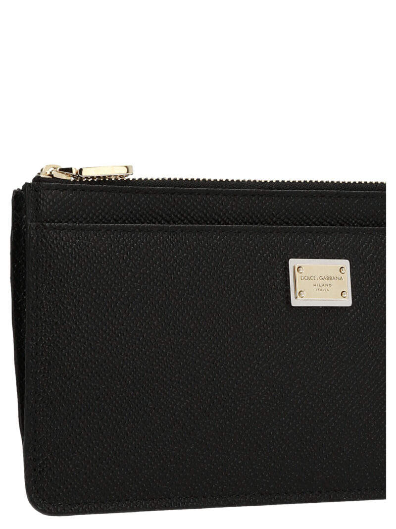 Dauphine logo leather card holder Woman DOLCE & GABBANA Black