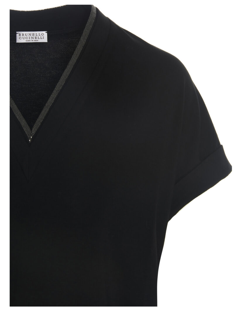 ‘Monile’ jersey T-shirt Woman BRUNELLO CUCINELLI Black