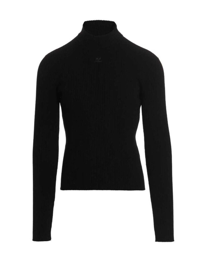 Logo turtleneck sweater COURREGES Black