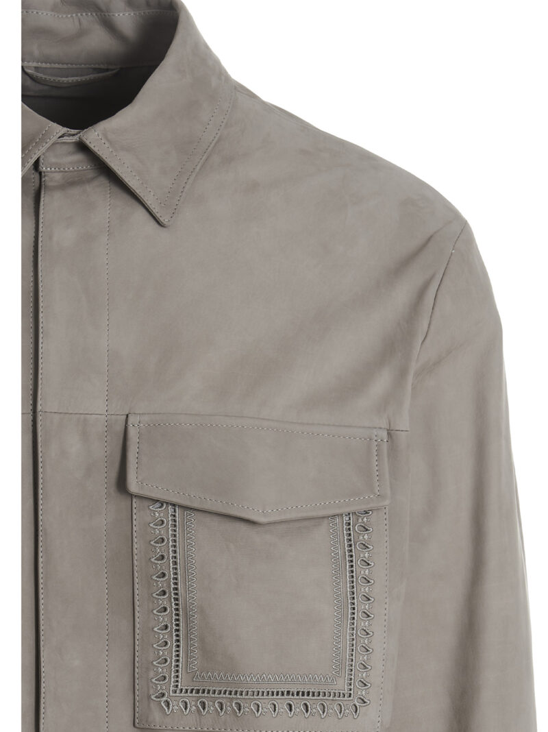 Leather shirt Man ETRO Gray