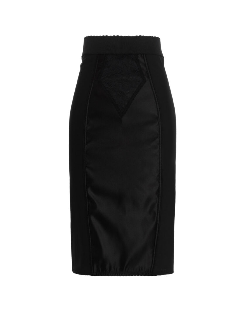 Satin midi skirt DOLCE & GABBANA Black