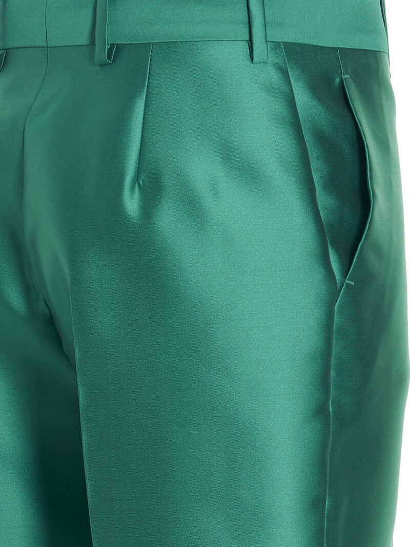 Satin pants 85% polyester 15% silk ALBERTA FERRETTI Green