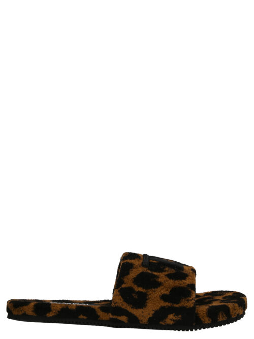 Animal print logo slides TOM FORD Brown