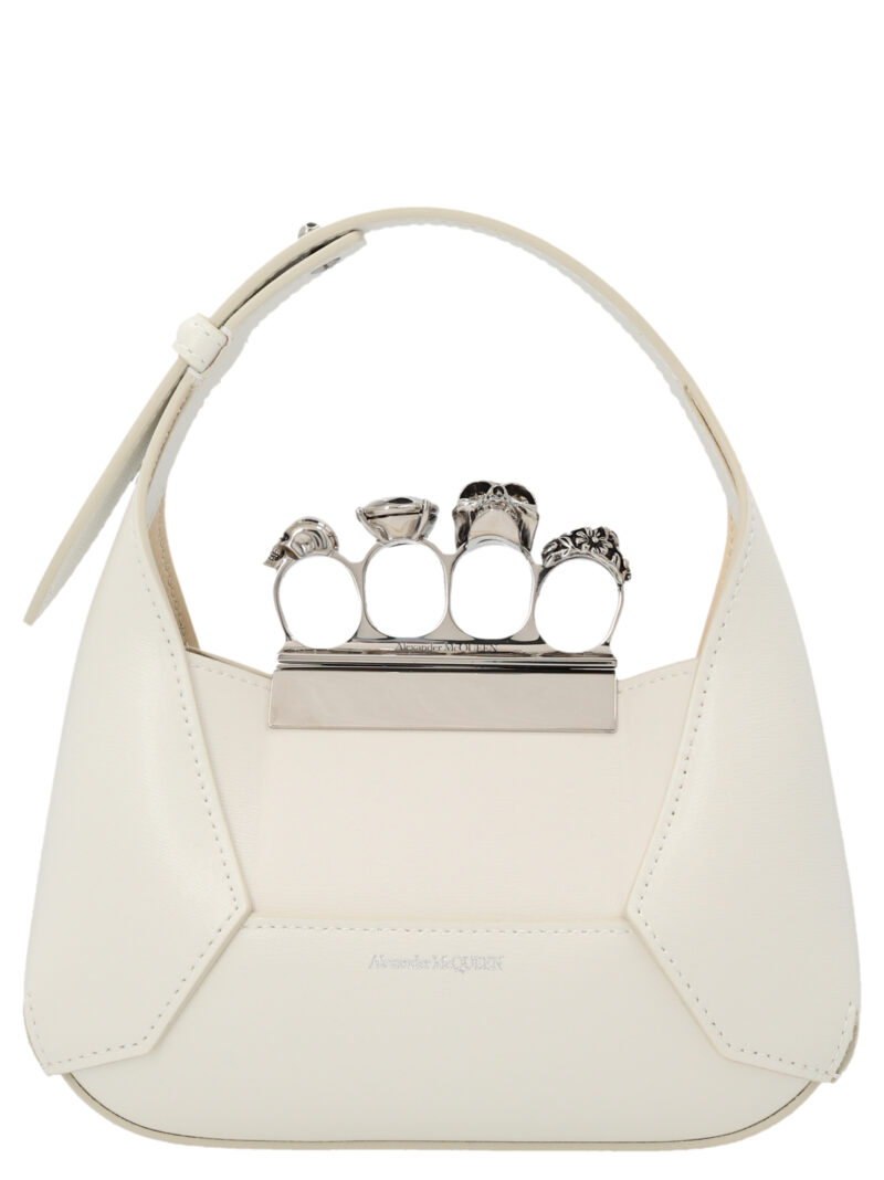 'The Jewelled Hobo Mini' handbag ALEXANDER MCQUEEN White