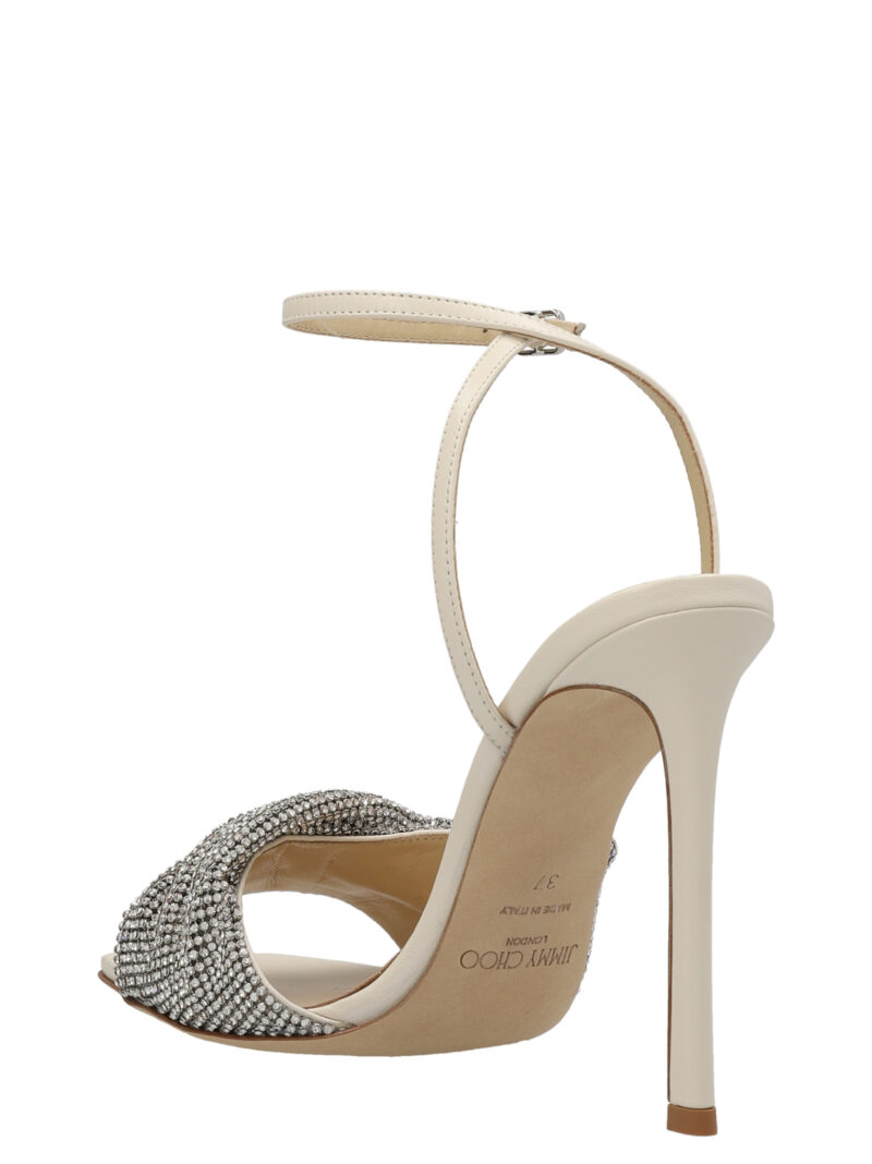 'Naria' sandals NARIA110BITLATTECRYSTAL JIMMY CHOO White