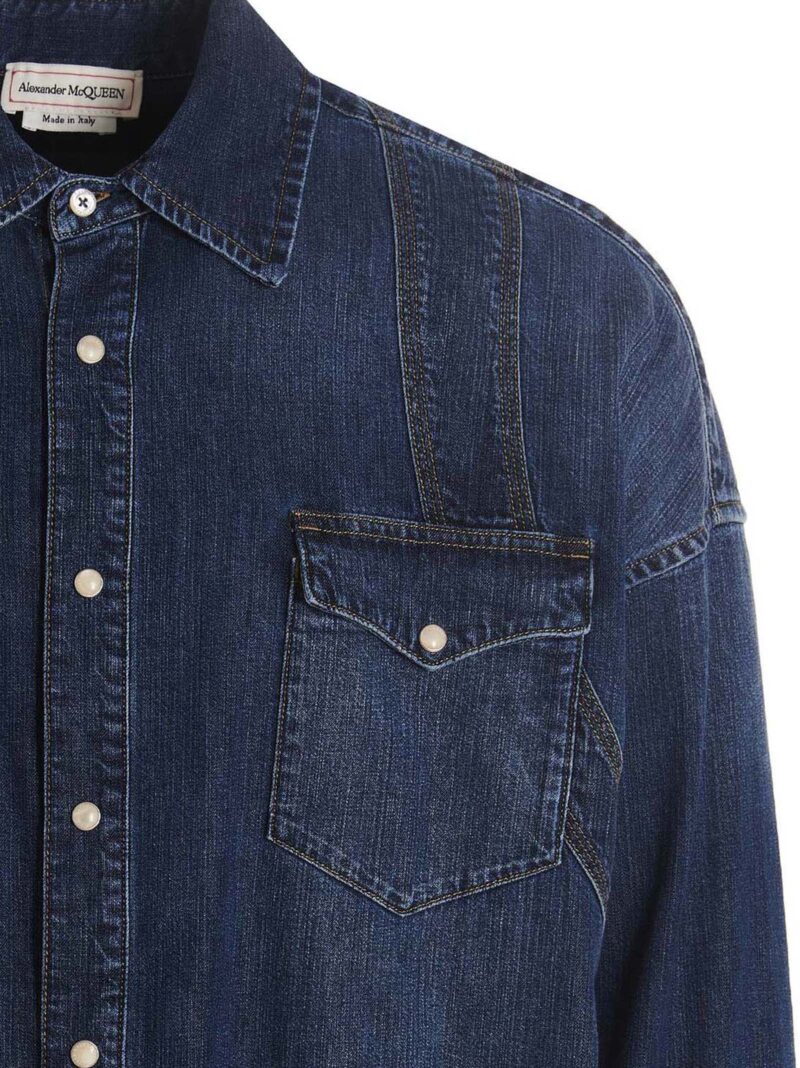 Camicia denim Man ALEXANDER MCQUEEN Blue