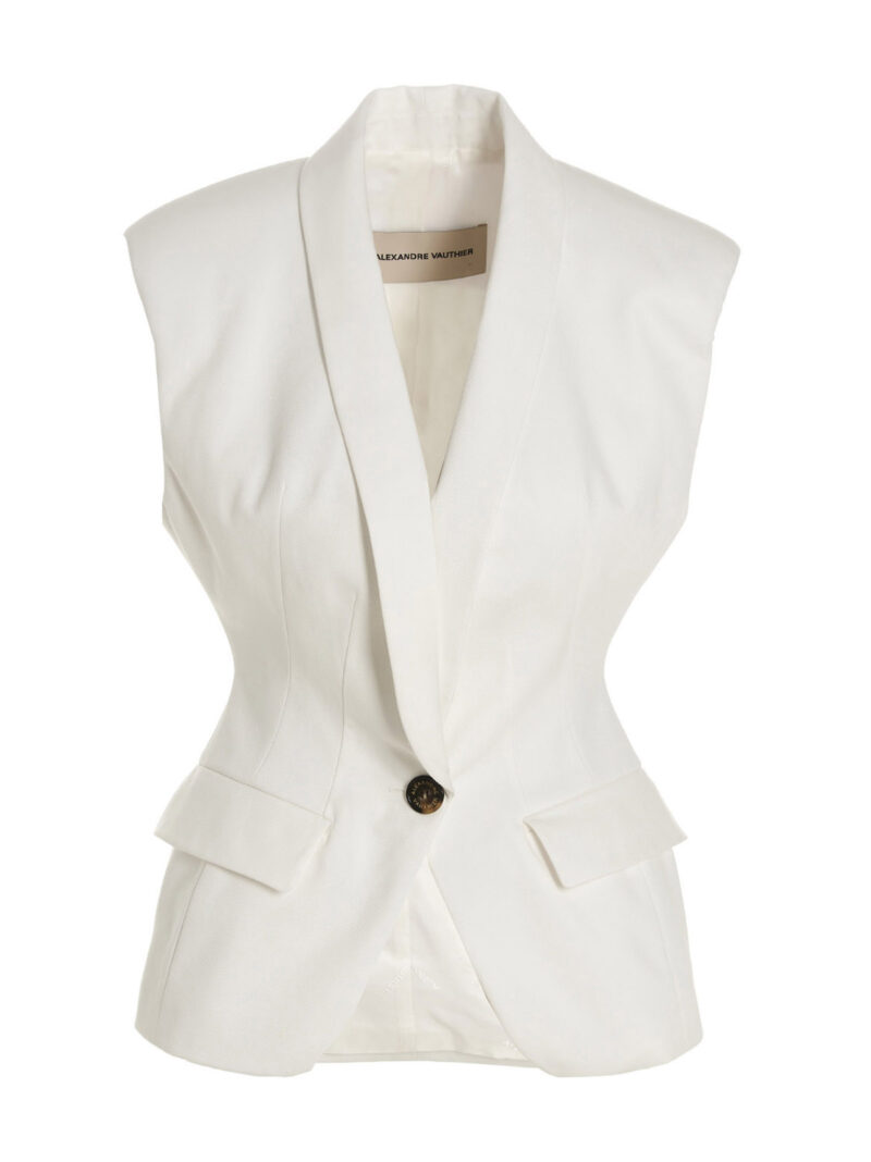 Padded shoulders vest ALEXANDRE VAUTHIER White