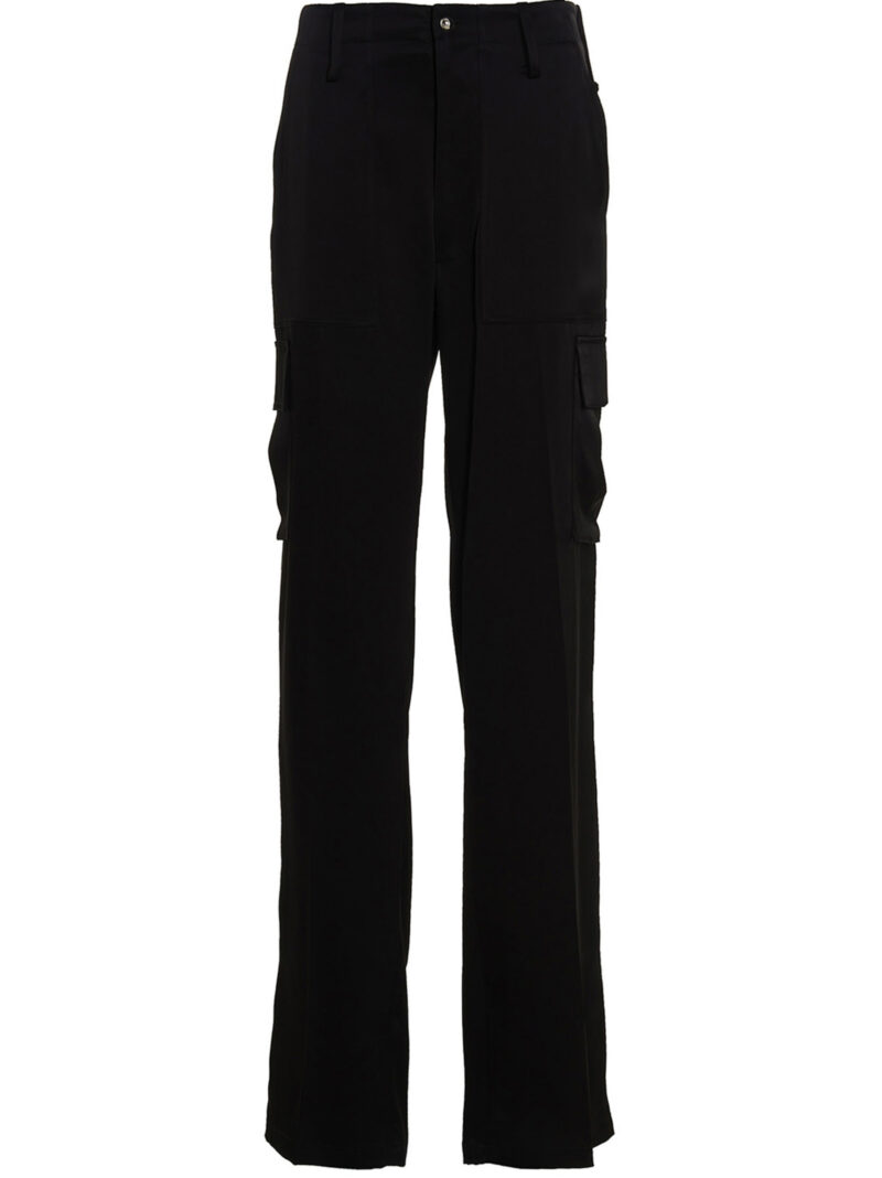 Satin cargo pants DAVID KOMA Black