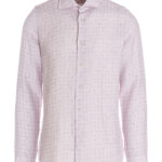 Printed linen shirt BORRIELLO Purple