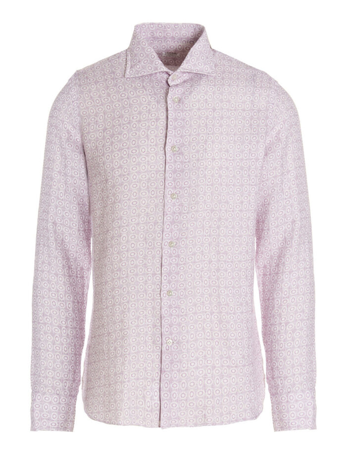 Printed linen shirt BORRIELLO Purple