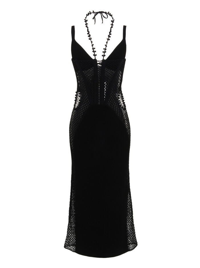 'Coral Crochet’ dress DION LEE Black