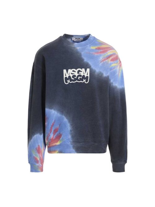 Logo print tie dye sweatshirt by Burro Studio MSGM Multicolor