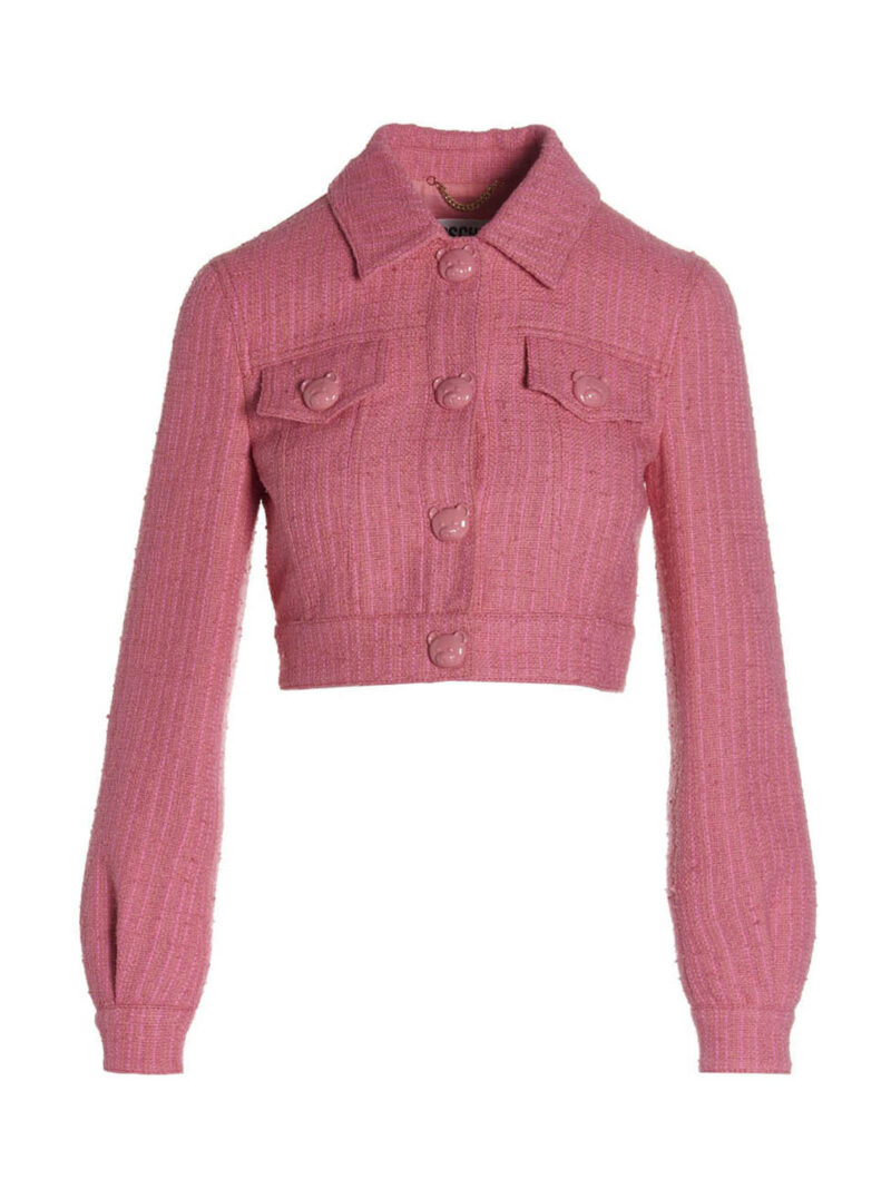 Tweed cropped jacket MOSCHINO Fuchsia