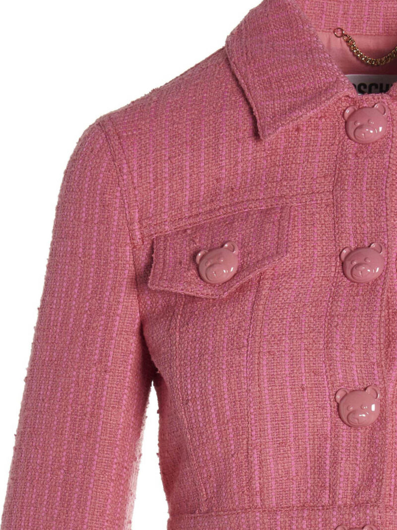 Tweed cropped jacket Woman MOSCHINO Fuchsia