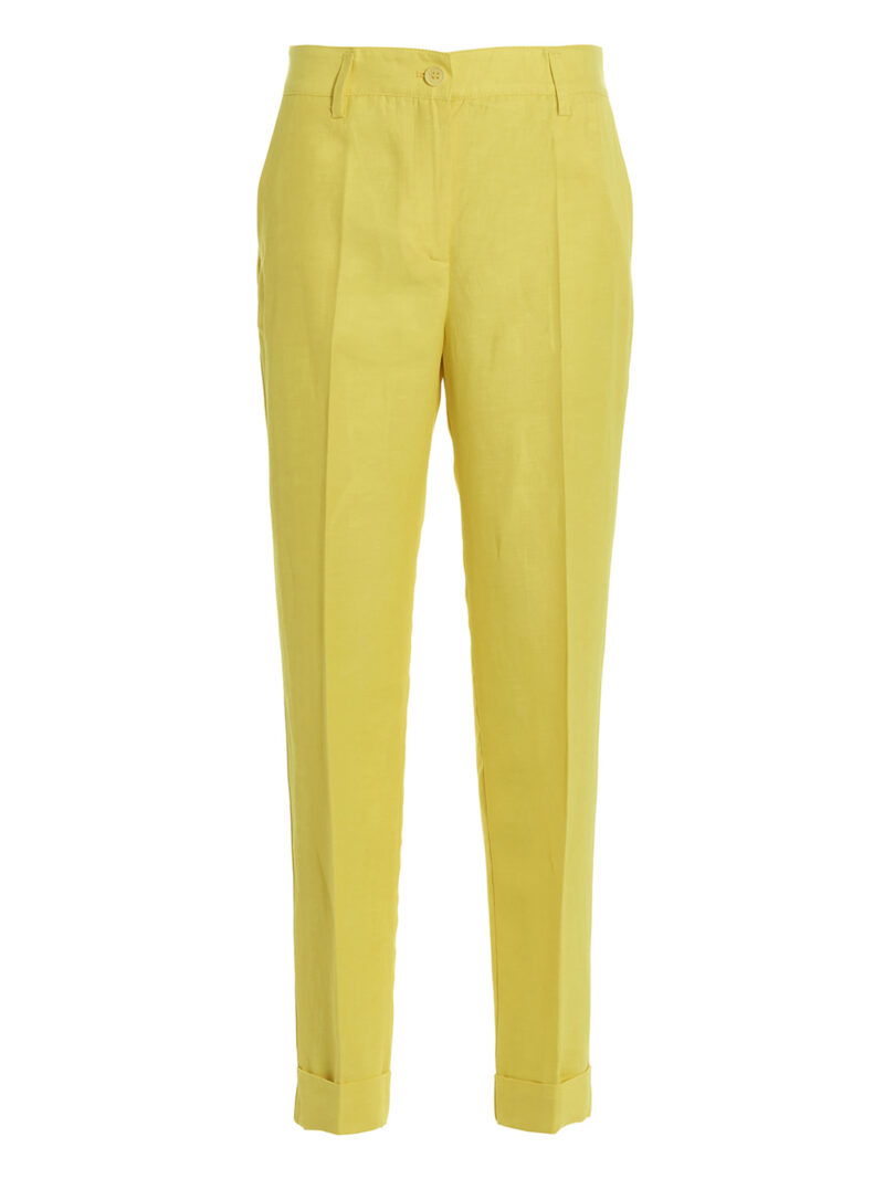 Linen blend pants P.A.R.O.S.H. Yellow