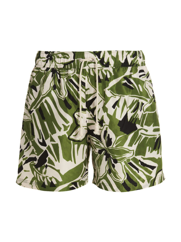 'Macro Hibiscus’ swimming shorts PALM ANGELS Green