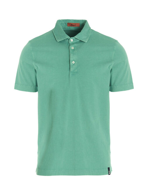 Light cotton polo shirt. DRUMOHR Green