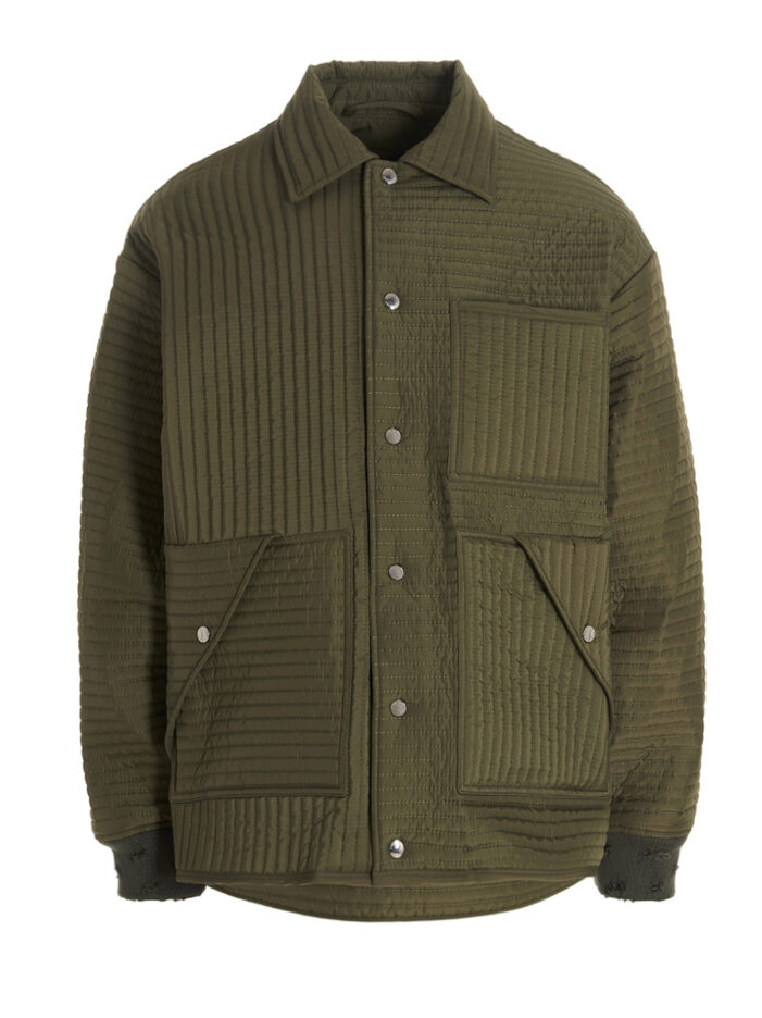 'Chore Quilted Stripes' down jacket KHRISJOY Green