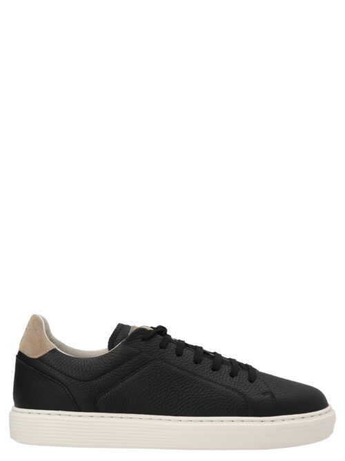 Logo leather sneakers BRUNELLO CUCINELLI Black