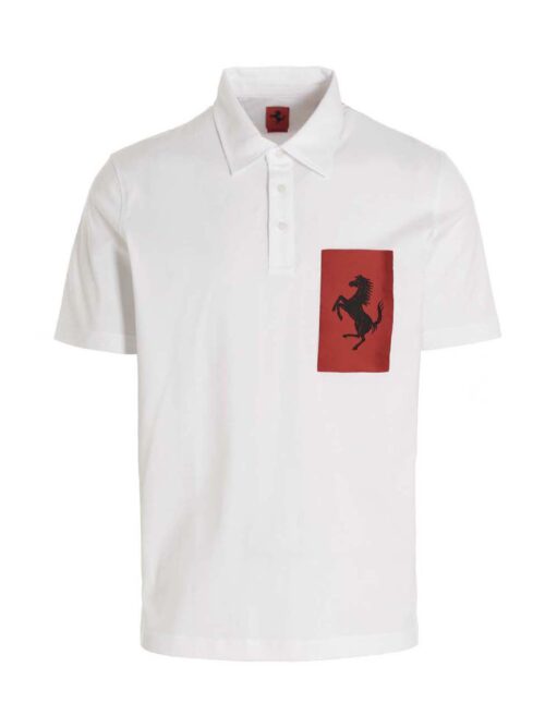 'Label Pocket' polo shirt FERRARI White