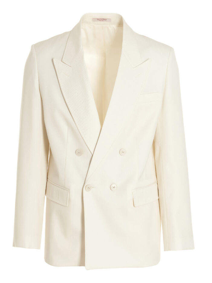Wool double breast blazer jacket VALENTINO GARAVANI White