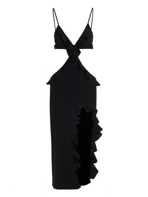 'Crossbody & Open Leg Ruffle' dress DAVID KOMA Black