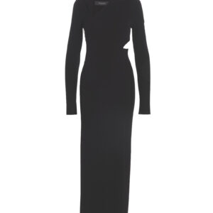 Long cut-out hooded dress VERSACE Black