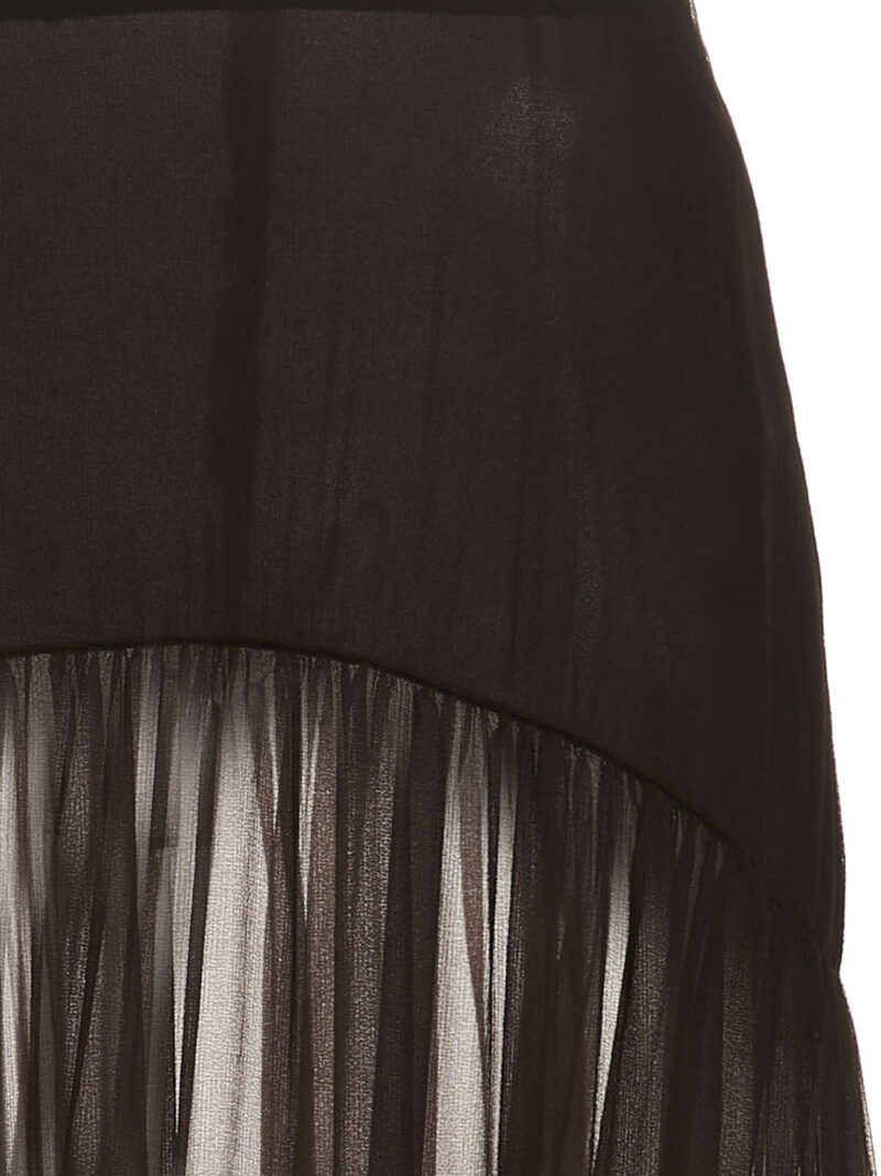 Flounced long skirt Woman SAINT LAURENT Brown