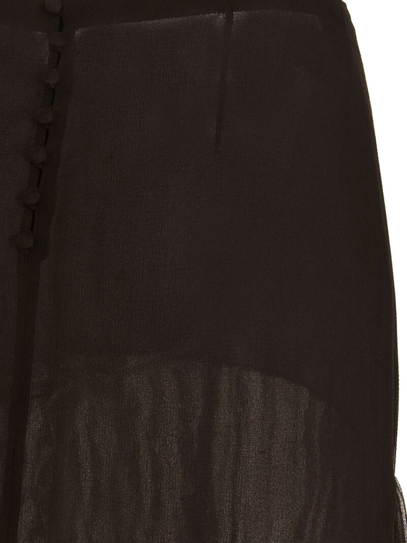 Flounced long skirt 100% silk SAINT LAURENT Brown