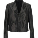Leather blazer jacket FERRAGAMO Black