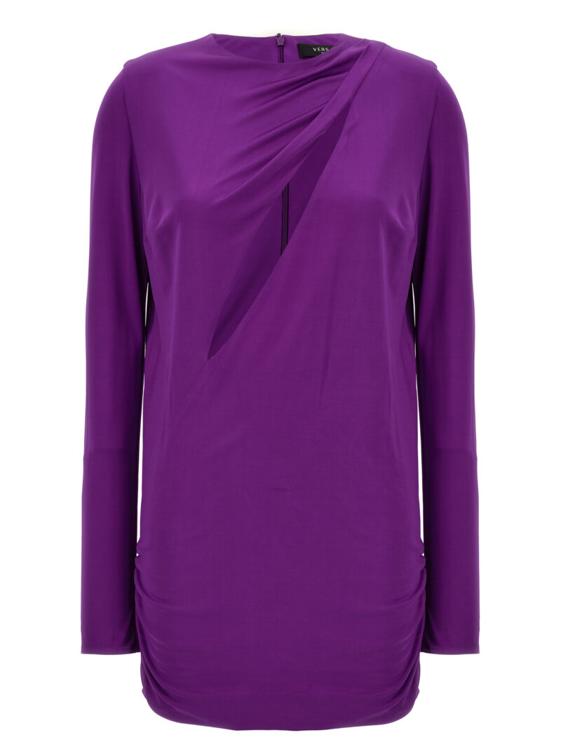 Cut out jersey dress VERSACE Purple