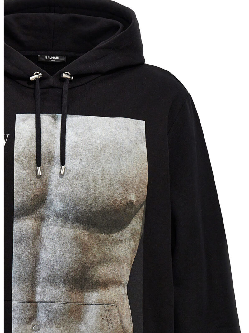 Printed hoodie Man BALMAIN Black