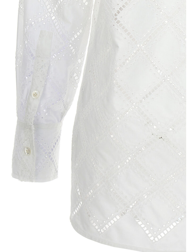 Camicia cotone traforato 100% cotton KITON White