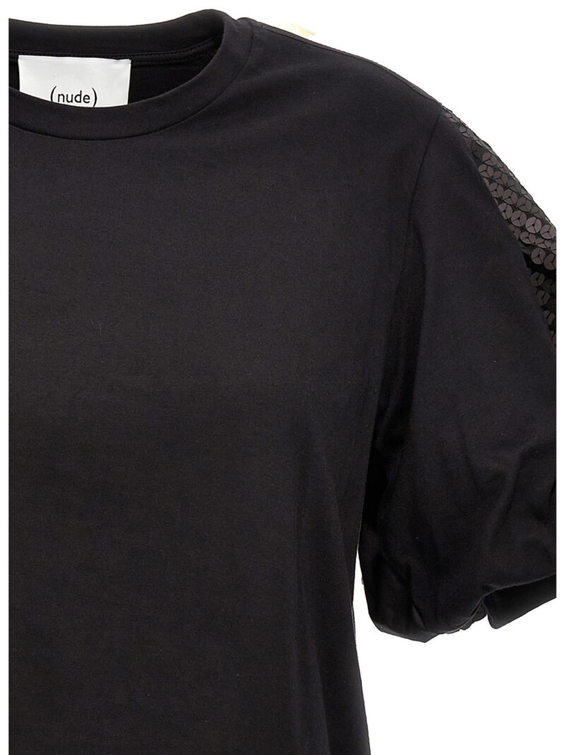 Sequin T-shirt Woman NUDE Black